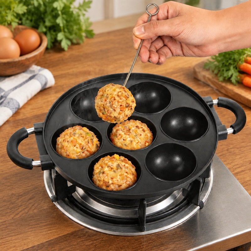 Takoyaki Grill Plate - 집에서 팬케이크 모양의 타코야키를 만들 때