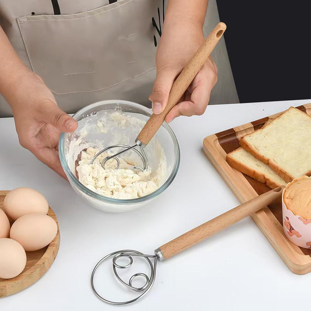 Danish Pancake Pan - 오크 핸들 덴마크식 반죽 믹서 베이킹