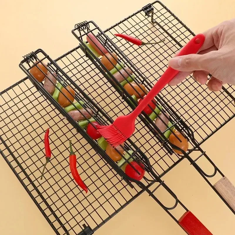 나무 손잡이가 달린 휴대용 바비큐 그릴 바스켓, 소시지 - Corn Dog Stick 리뷰 및 가격
