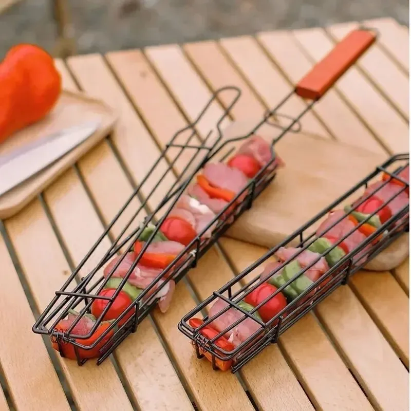 나무 손잡이가 달린 휴대용 바비큐 그릴 바스켓, 소시지 - Corn Dog Stick 리뷰 및 가격